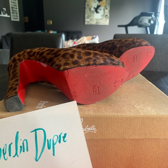 Christian Louboutin leapard print bibi 140mm platform - Picture 3 of 3